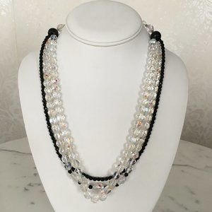 Vintage Austrian Crystal Layered Necklace - MINT